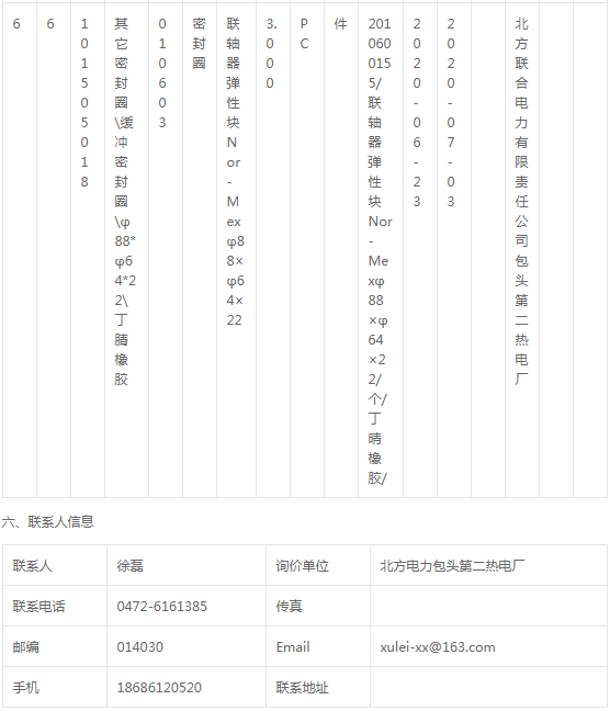 北方電力包頭第二熱電廠壓縮機、電瓶等詢價公告