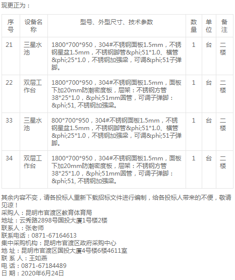 西南大學(xué)官渡實驗學(xué)校食堂設(shè)備公開招標(biāo)變更